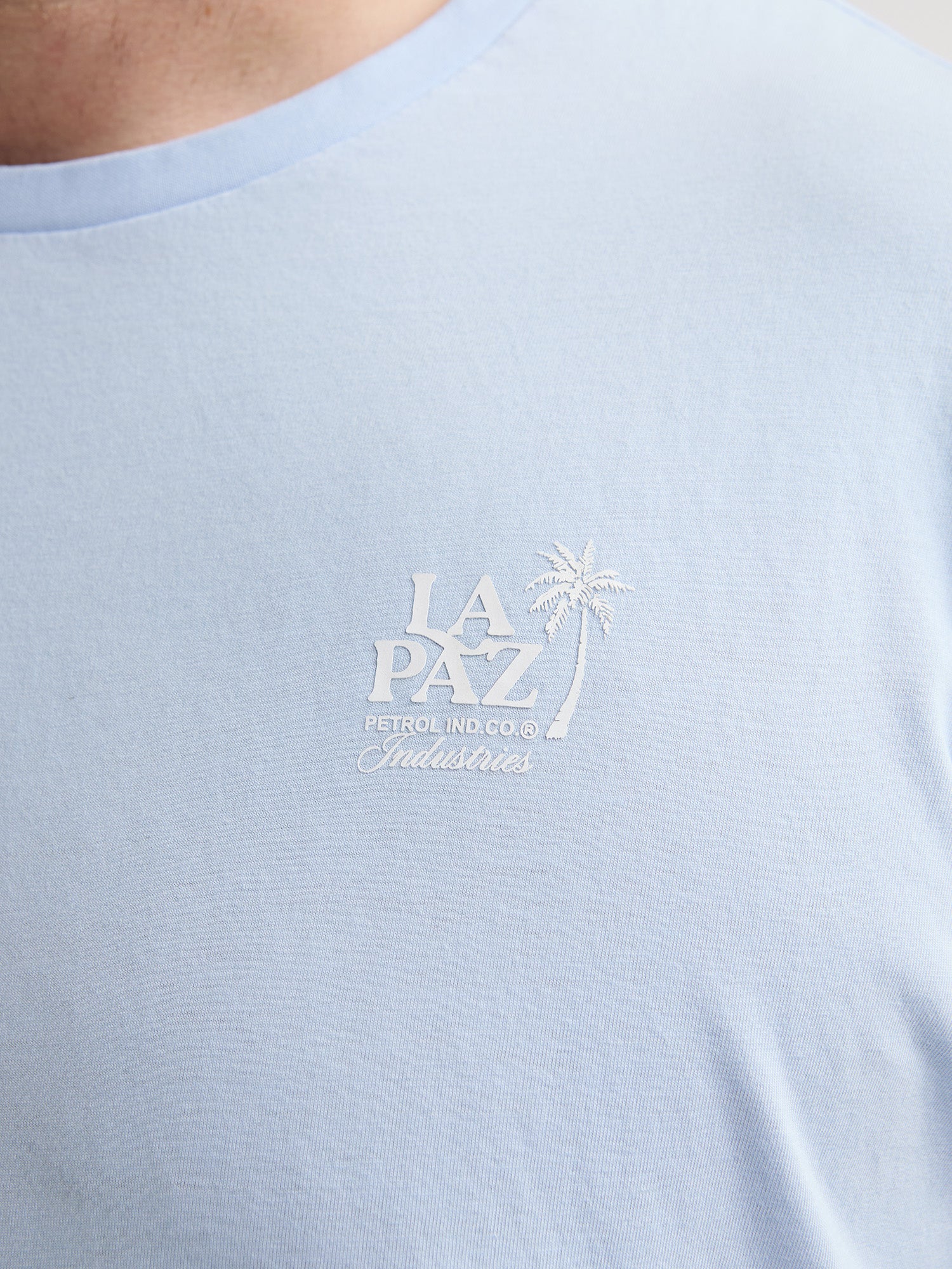 Petrol Industries Men T-Shirt Short Sleeve Regular Plus Fit Sky