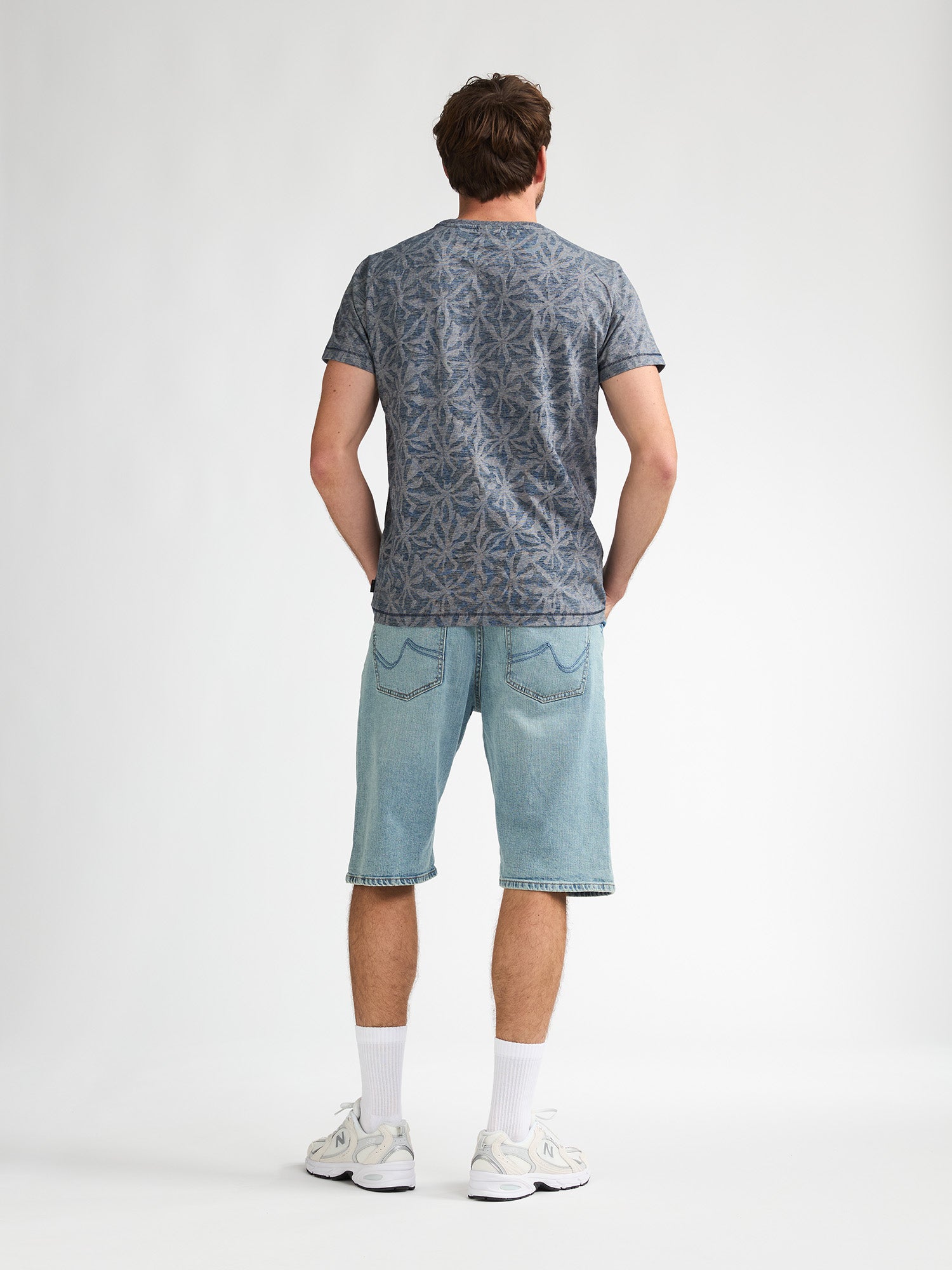 Petrol Industries Men T-Shirt Short Sleeve All-Over Print Regular Fit Navy Blue