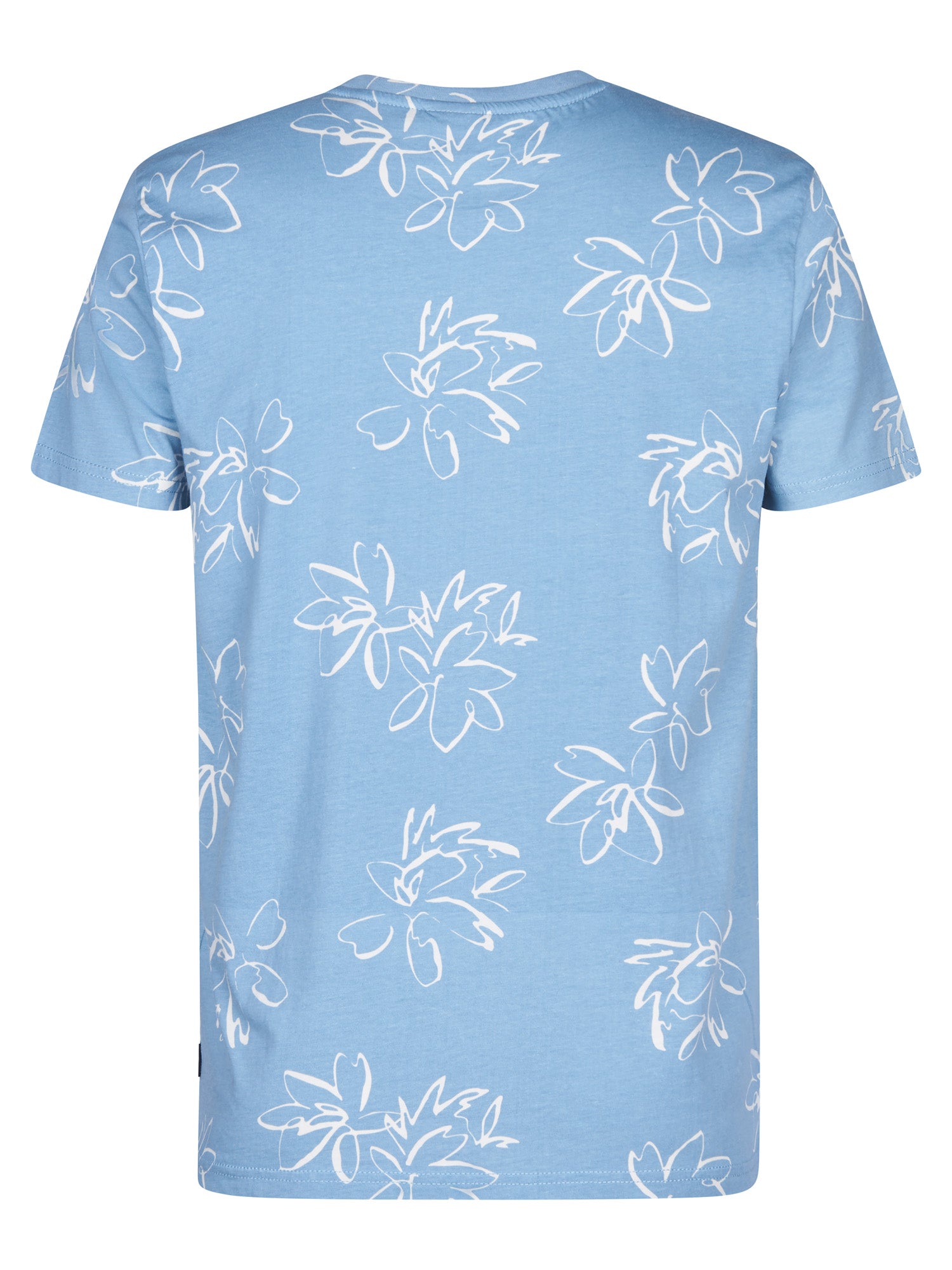 Petrol Industries Men T-Shirt Short Sleeve All-Over Print Regular Fit Marble Blue