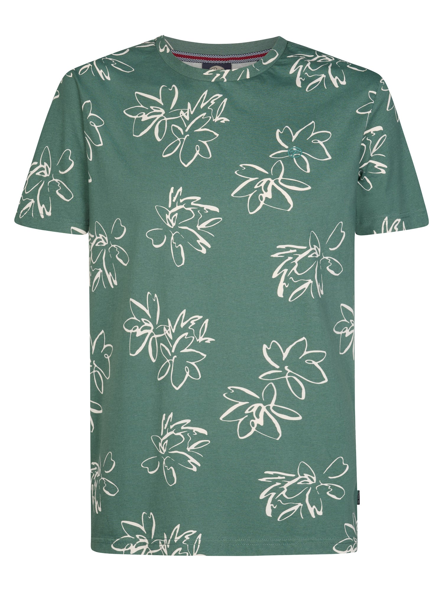 Petrol Industries Men T-Shirt Short Sleeve All-Over Print Regular Fit Oil Green