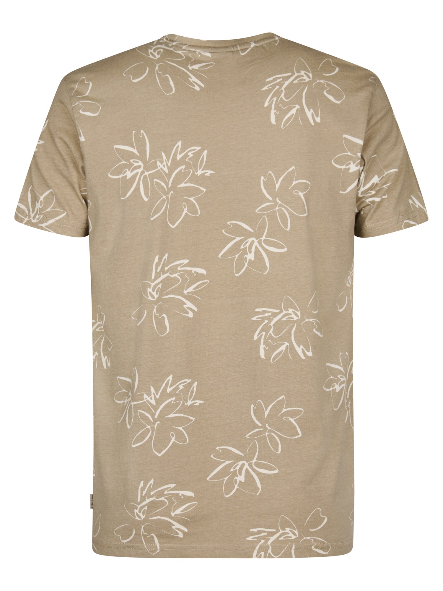 Petrol Industries Men T-Shirt Short Sleeve All-Over Print Regular Fit Light Tan