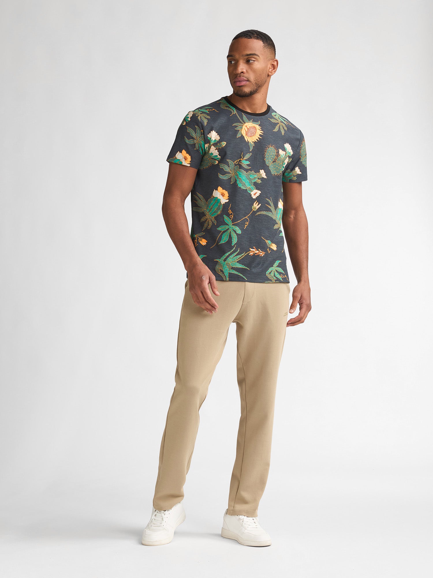 Petrol Industries Men T-Shirt Short Sleeve All-Over Print Regular Fit Black