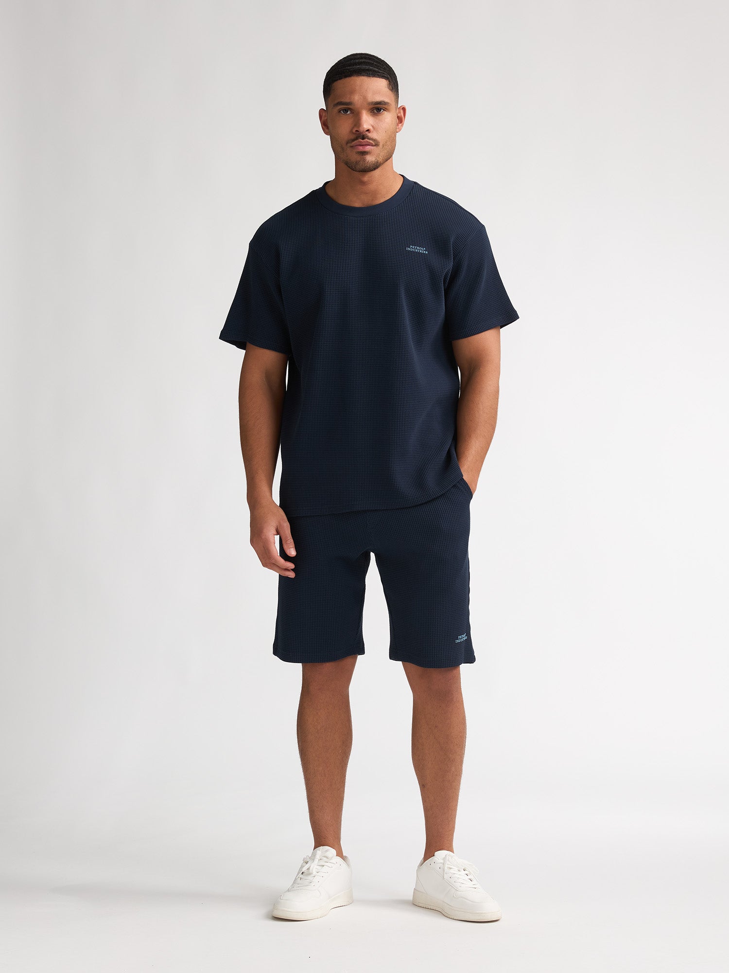 Petrol Industries Men T-Shirt Short Sleeve Relaxed Fit Navy Blue