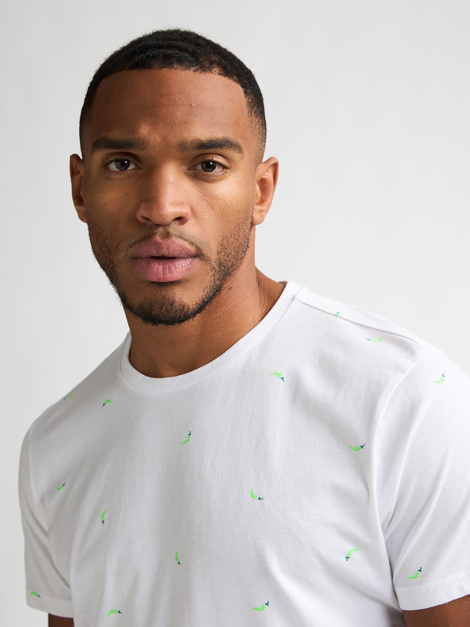 Petrol Industries Men T-Shirt Short Sleeve All-Over Print Regular Fit Bright White