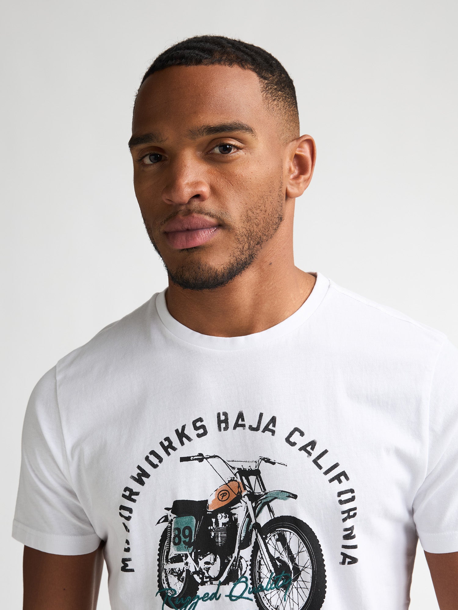 Petrol Industries Men T-Shirt Short Sleeve Classic Print Regular Fit Bright White