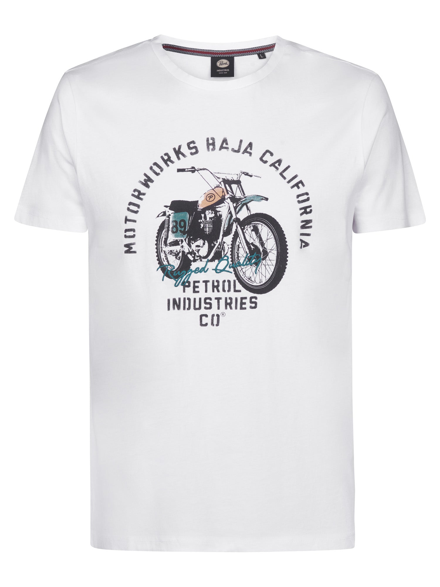 Petrol Industries Men T-Shirt Short Sleeve Classic Print Regular Fit Bright White