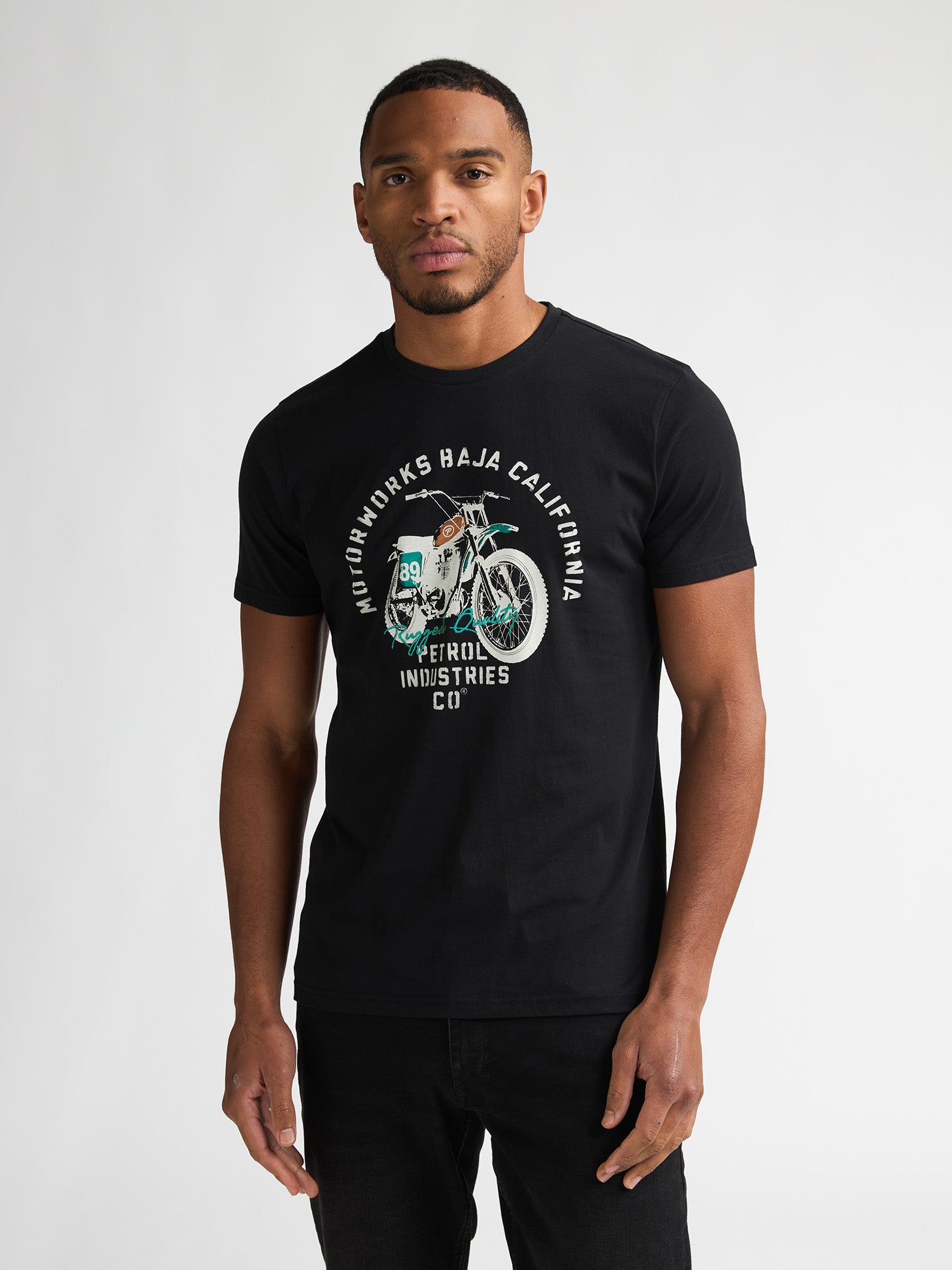 Petrol Industries Men T-Shirt Short Sleeve Classic Print Regular Fit Black