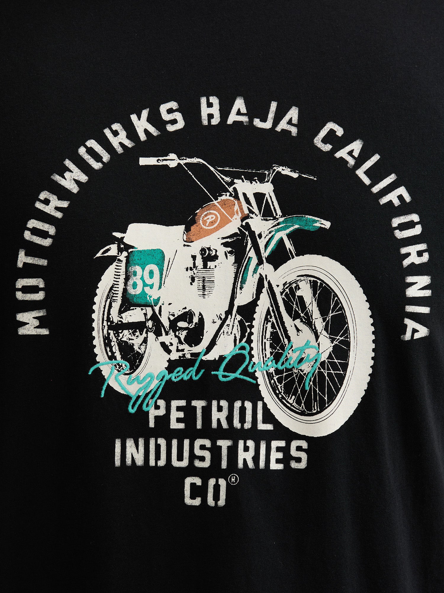 Petrol Industries Men T-Shirt Short Sleeve Classic Print Regular Plus Fit Black