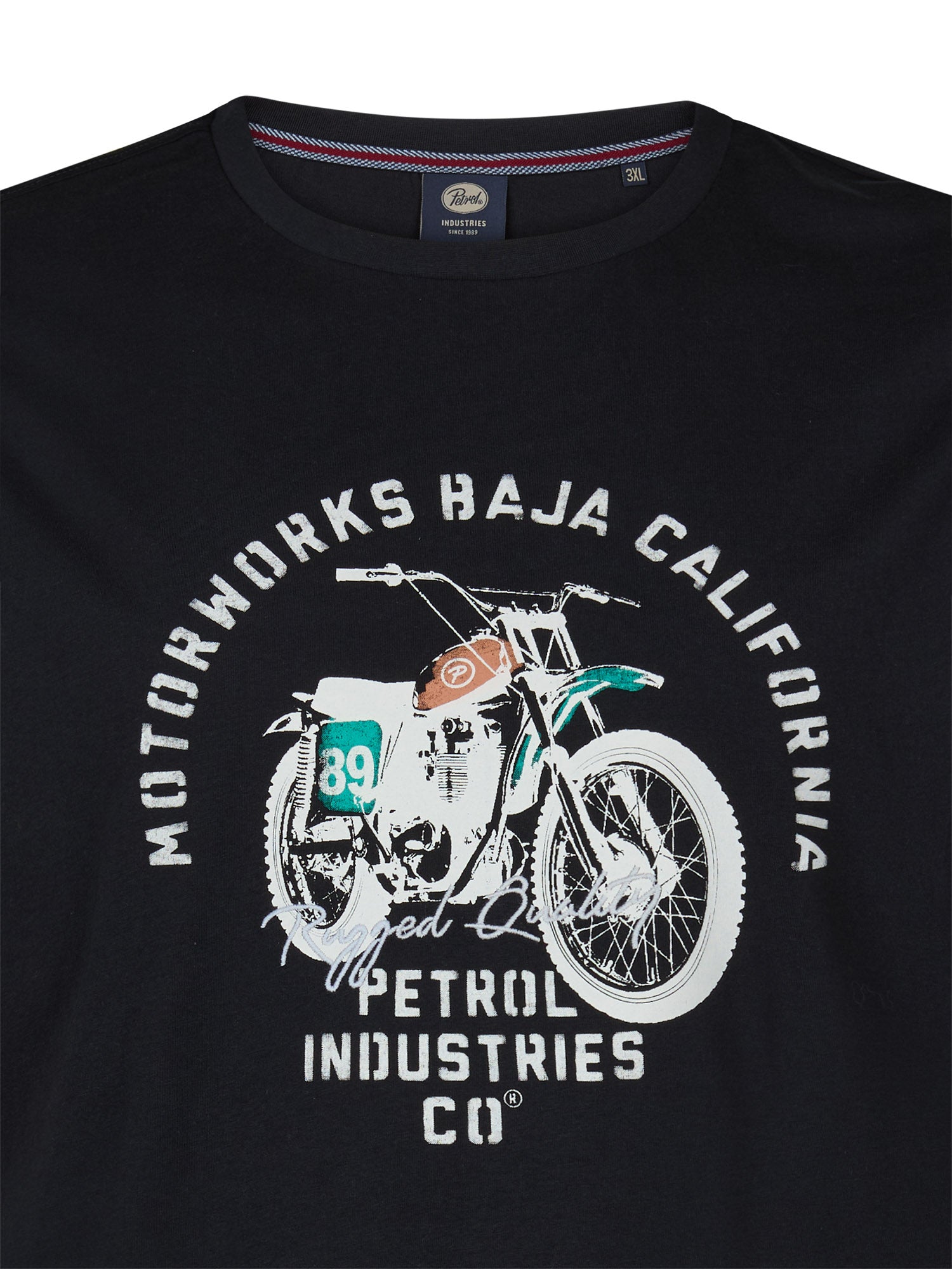 Petrol Industries Men T-Shirt Short Sleeve Classic Print Regular Plus Fit Black