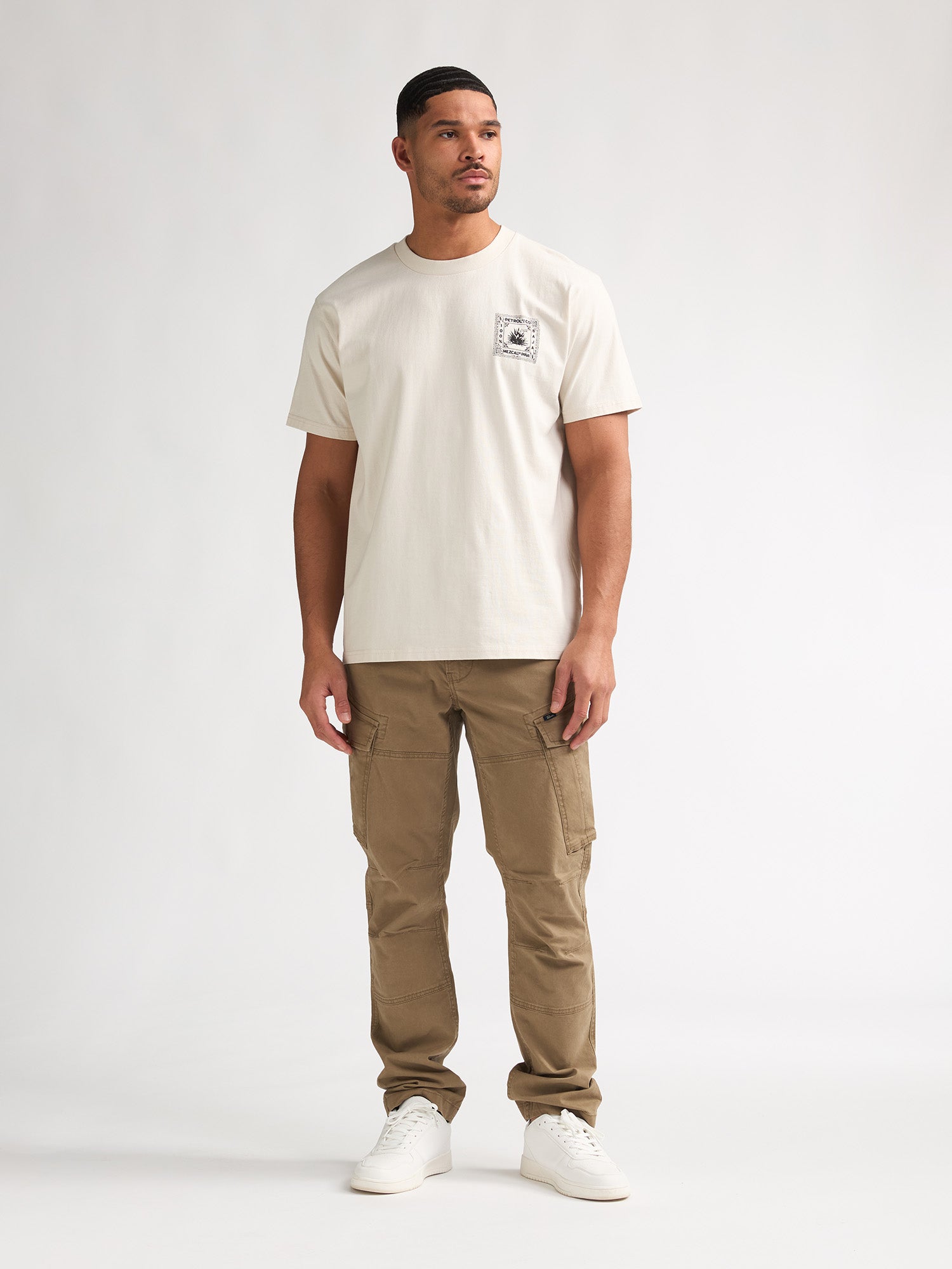 Petrol Industries Men T-Shirt Short Sleeve Relaxed Fit Seashell
