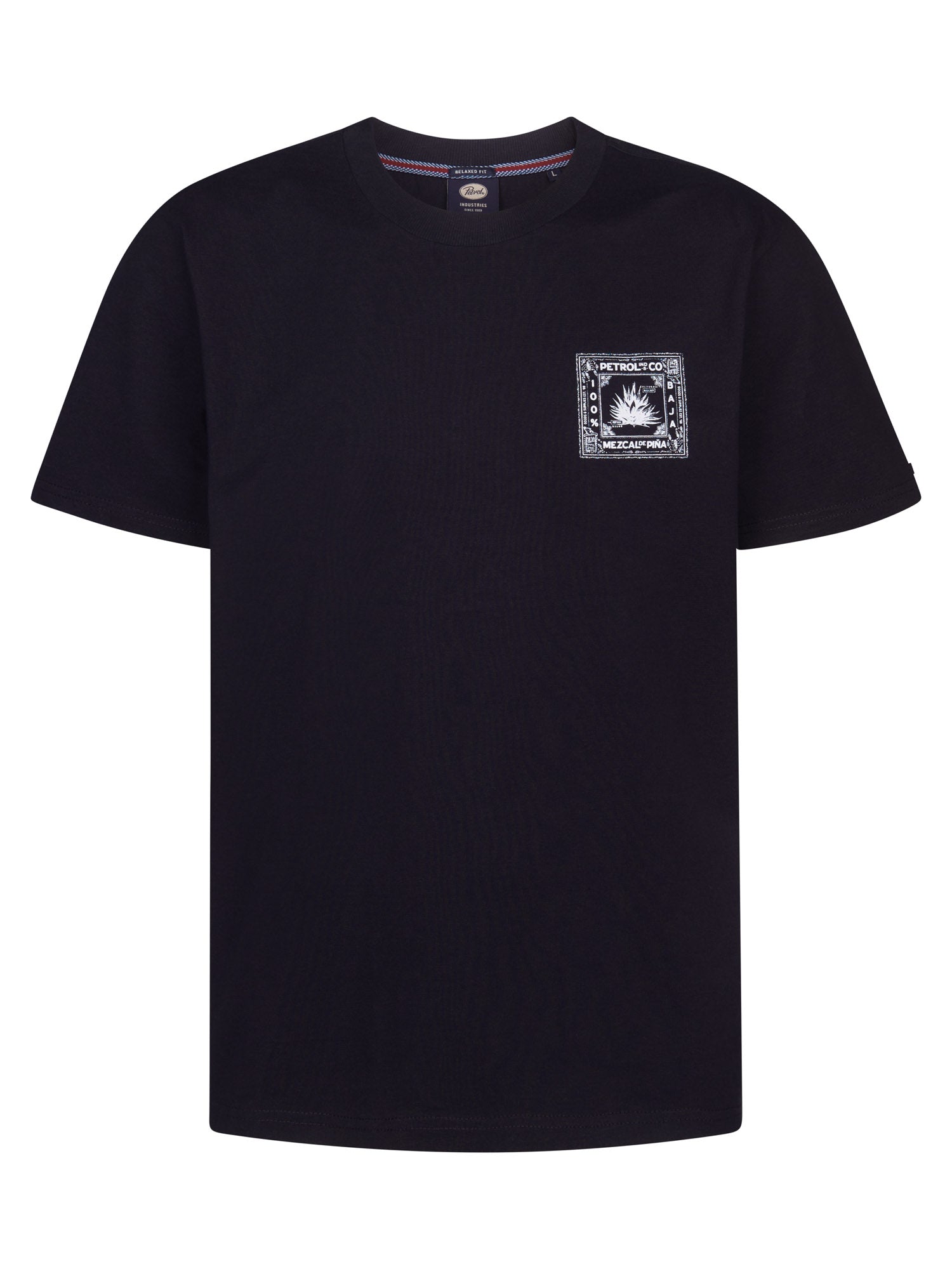 Petrol Industries Men T-Shirt Short Sleeve Relaxed Fit Black