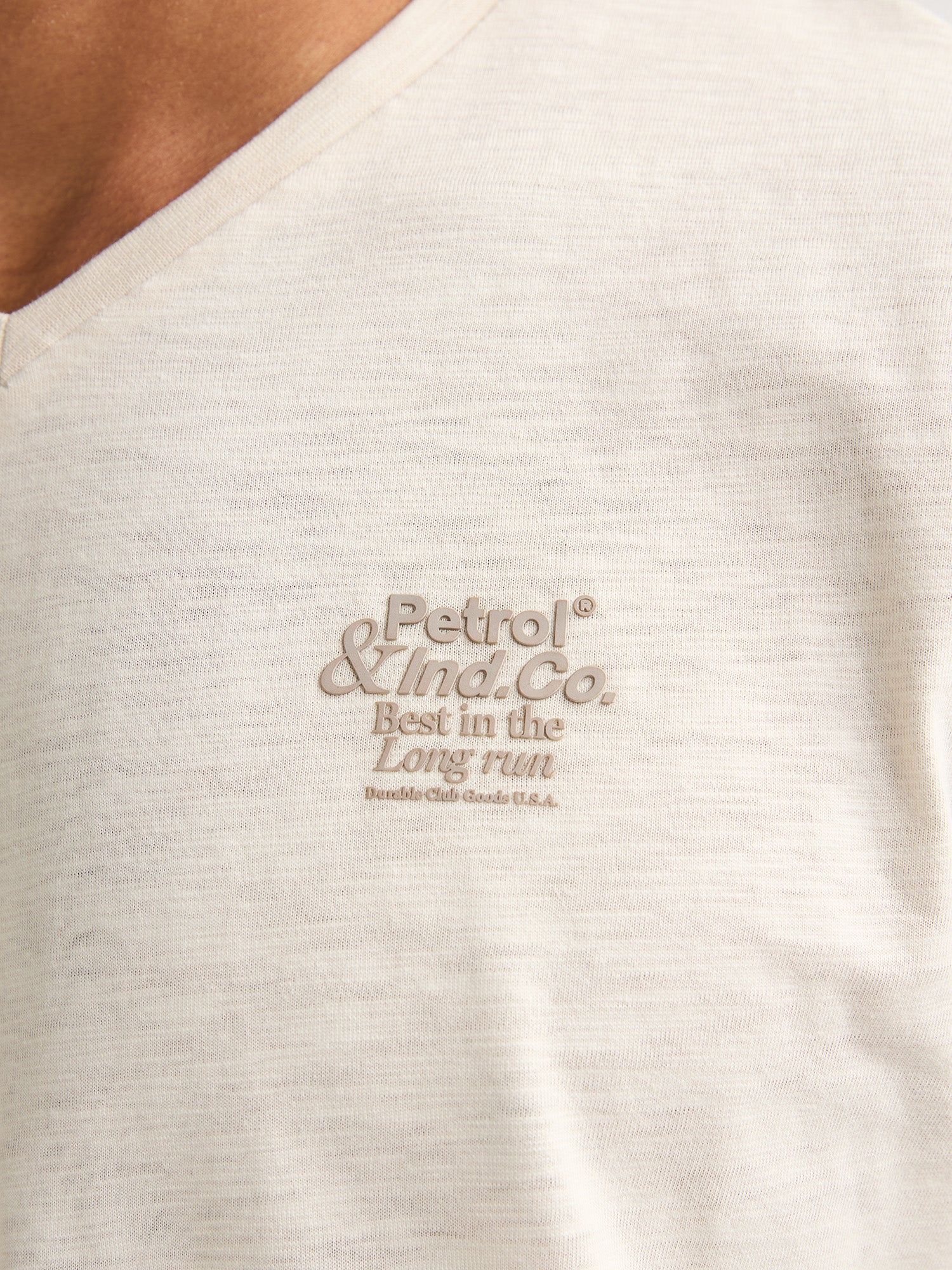 Petrol Industries Men T-Shirt Short Sleeve V-Neck Regular Fit Seashell