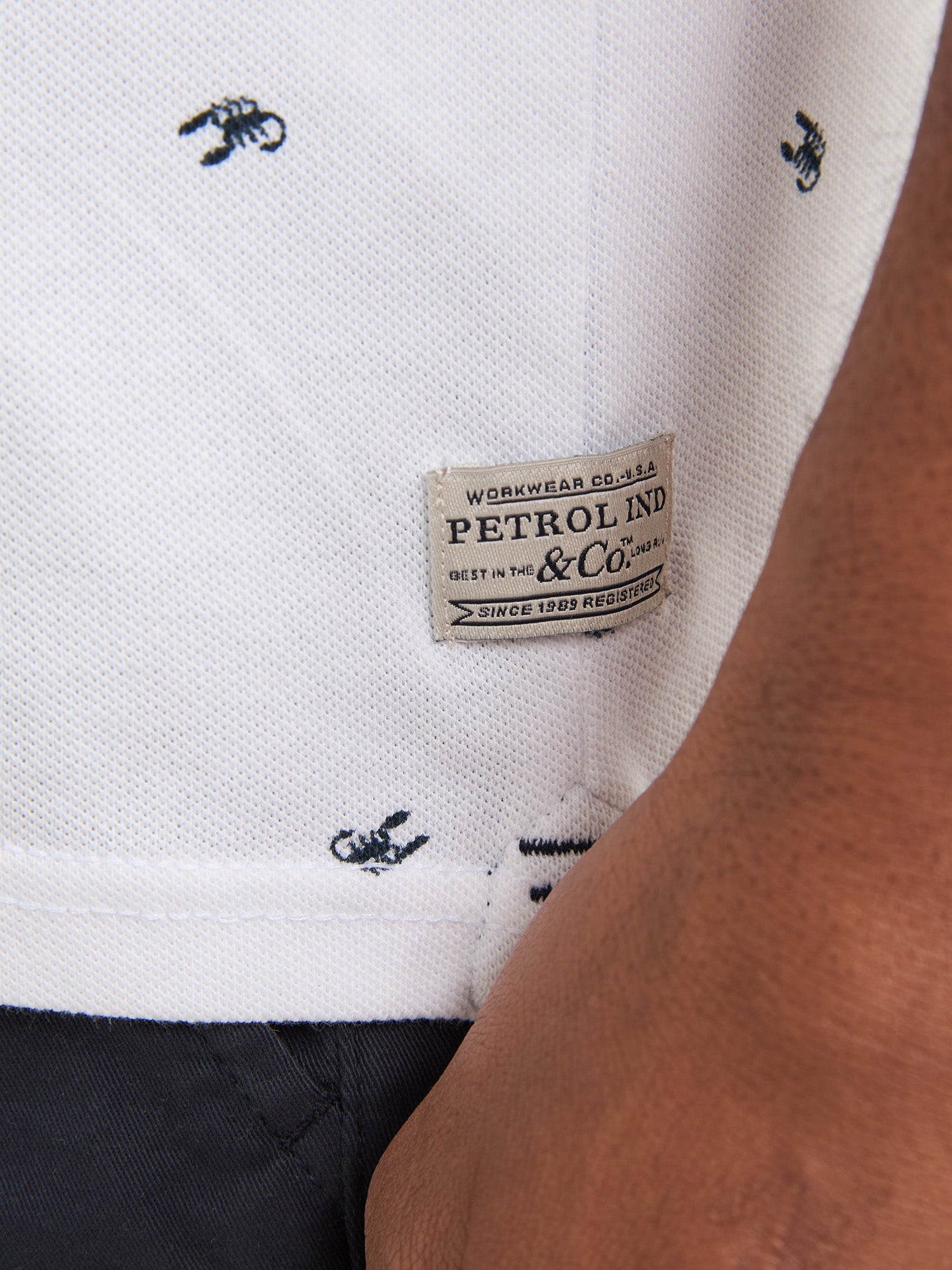 Petrol Industries Men Polo Short Sleeve Regular Fit Bright White