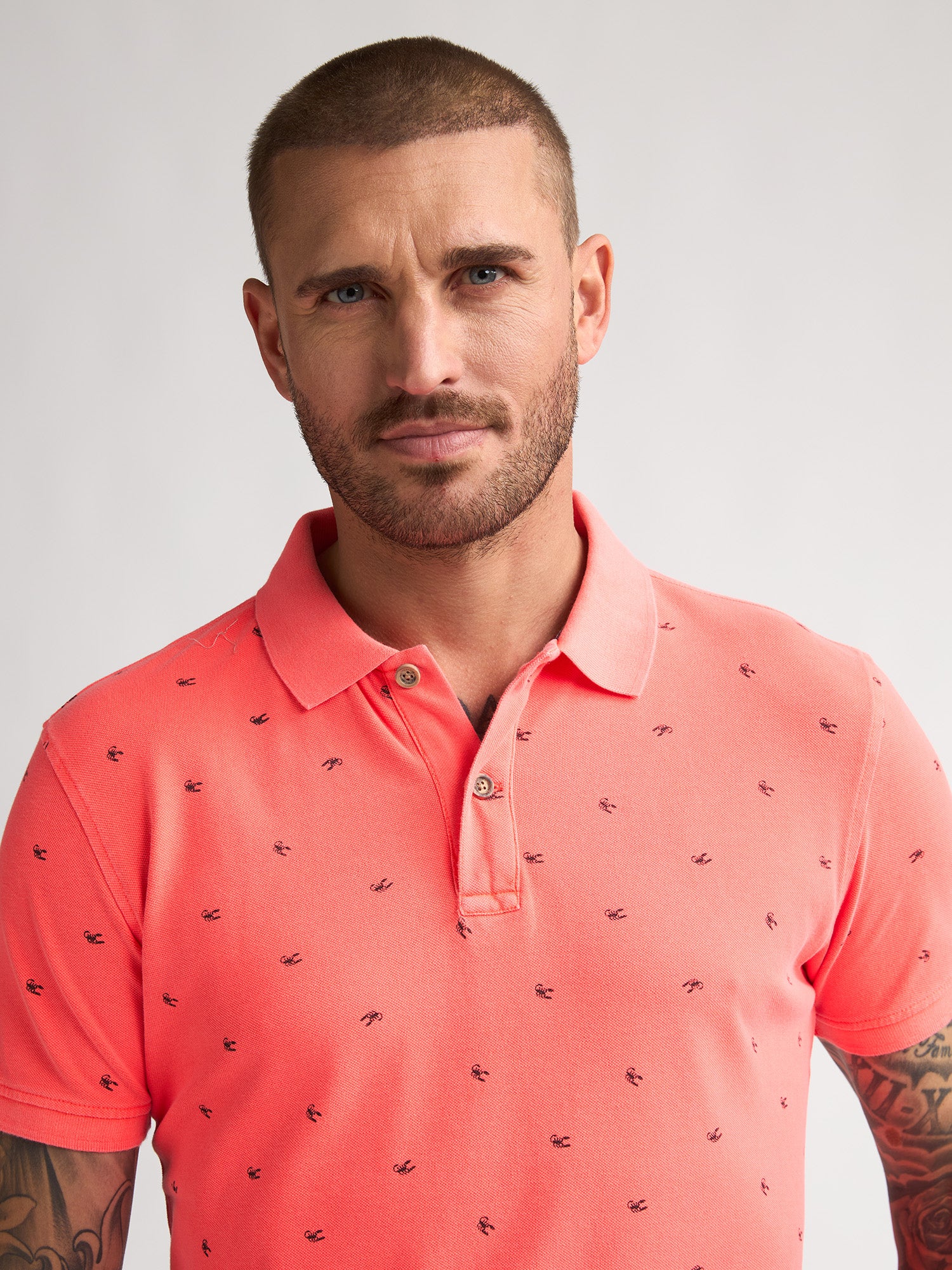 Petrol Industries Men Polo Short Sleeve Regular Fit Fiery Coral