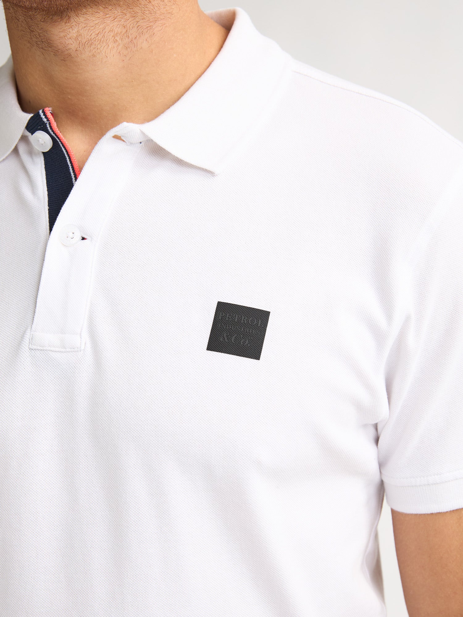 Petrol Industries Men Polo Short Sleeve Regular Fit Bright White