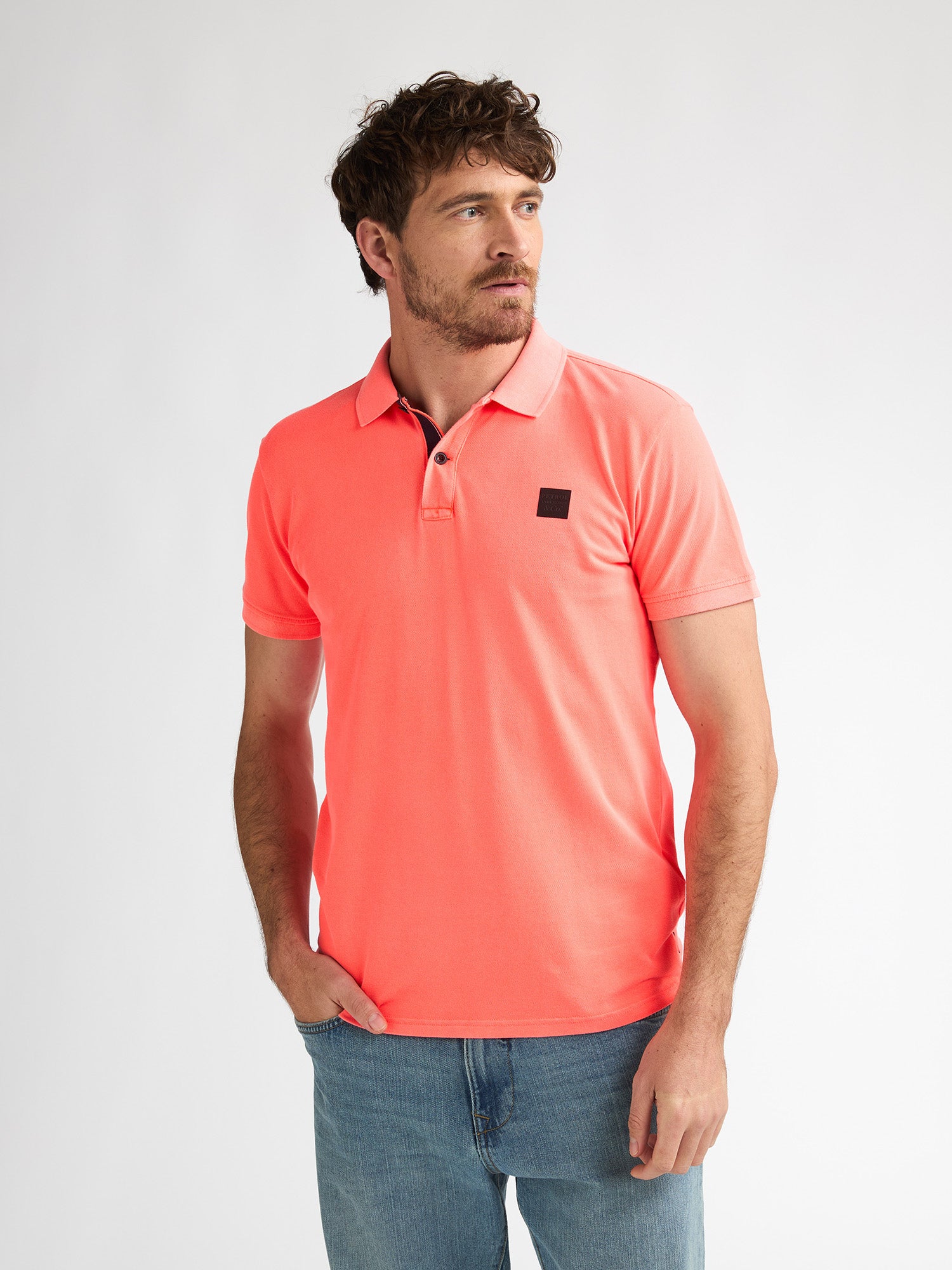 Petrol Industries Men Polo Short Sleeve Regular Fit Fiery Coral