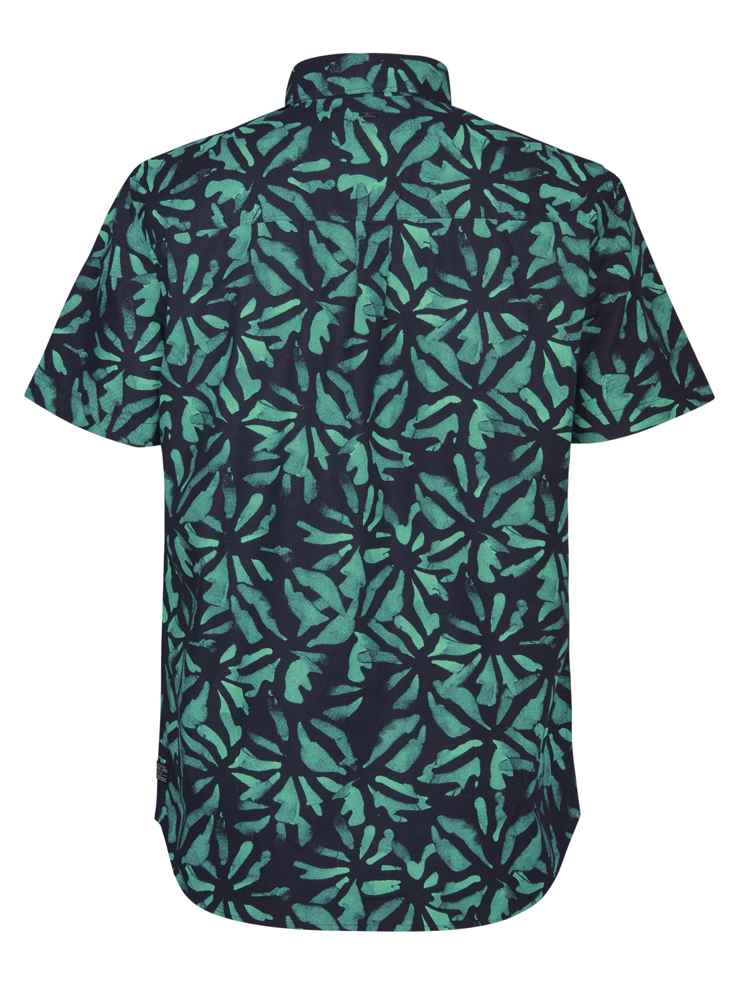 Petrol Industries Men Shirt Short Sleeve All-Over Print Regular Fit Navy Blue