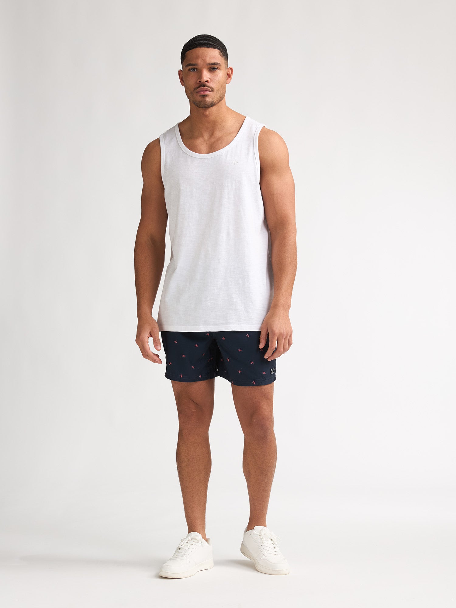 Petrol Industries Men Singlet Round Neck Relaxed Fit Bright White