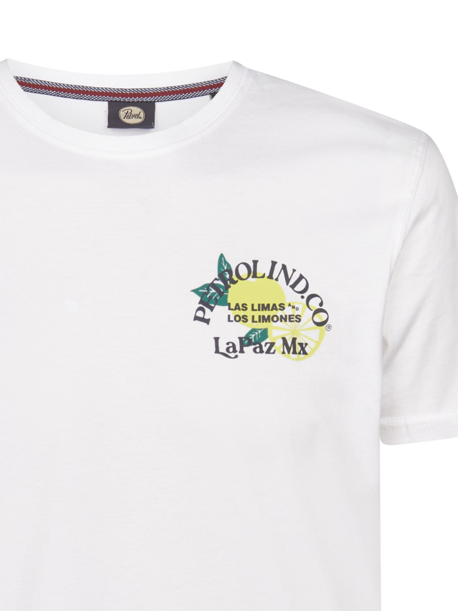 Petrol Industries Men T-Shirt Short Sleeve Classic Print Regular Fit Bright White