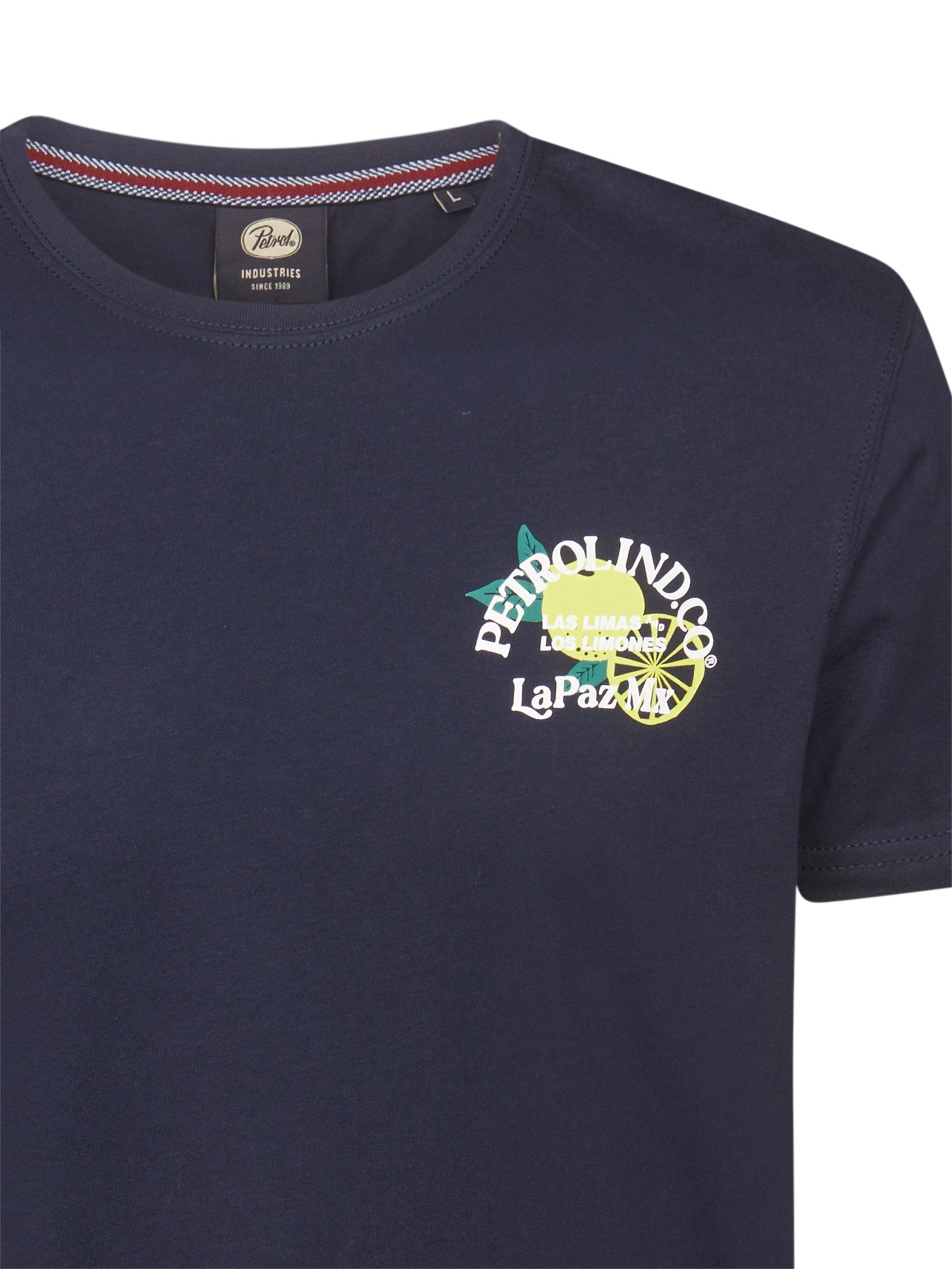 Petrol Industries Men T-Shirt Short Sleeve Classic Print Regular Fit Navy Blue