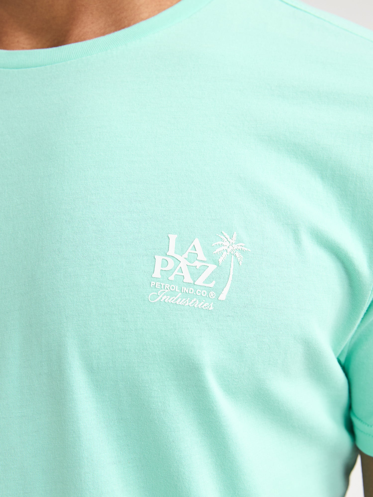 Petrol Industries Men T-Shirt Short Sleeve Regular Fit Green Aqua