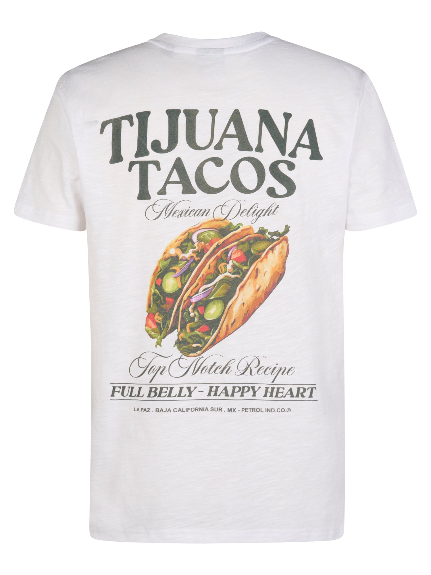 Petrol Industries Men T-Shirt Short Sleeve Classic Print Regular Fit Bright White