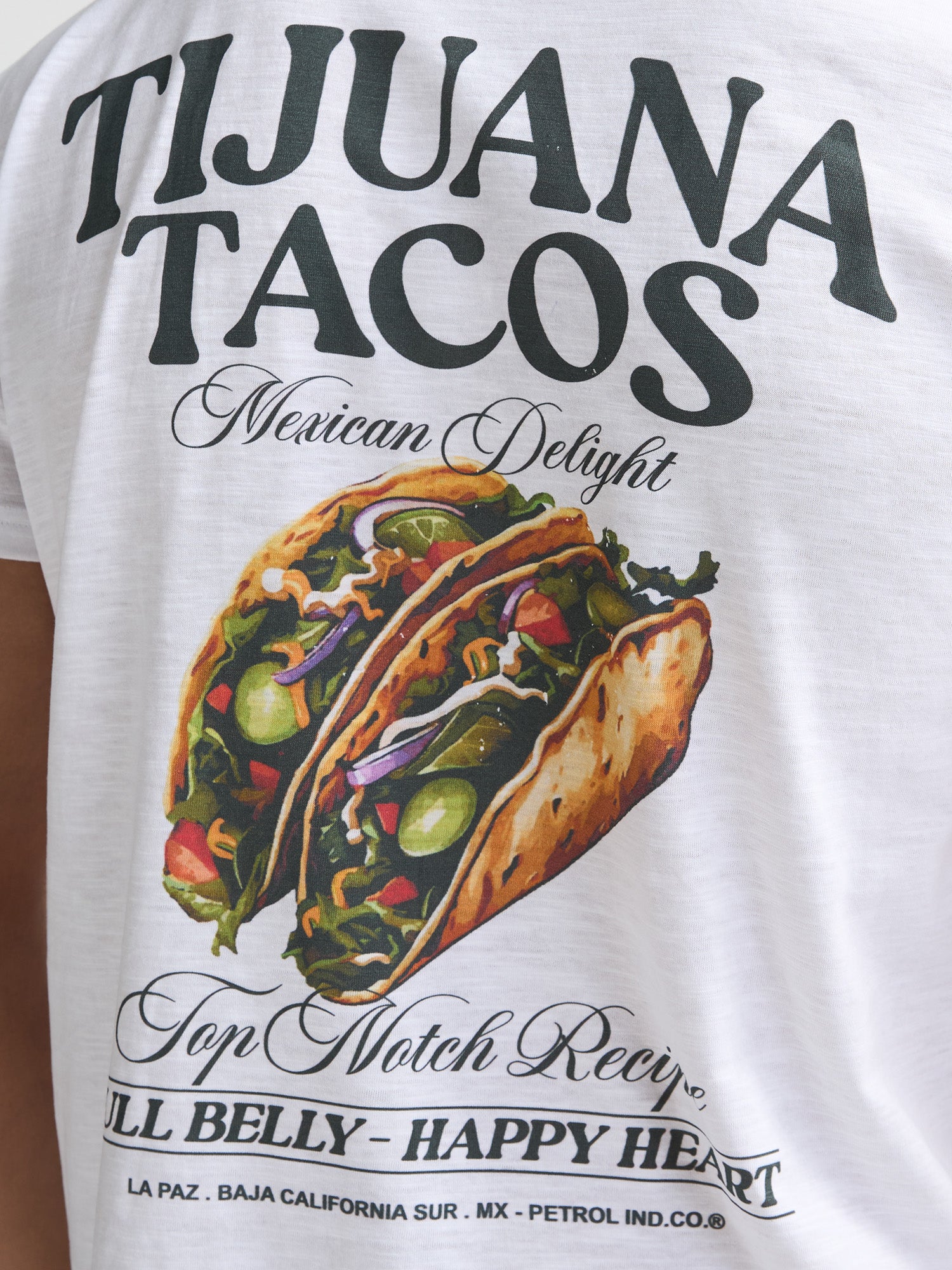 Petrol Industries Men T-Shirt Short Sleeve Classic Print Regular Fit Bright White