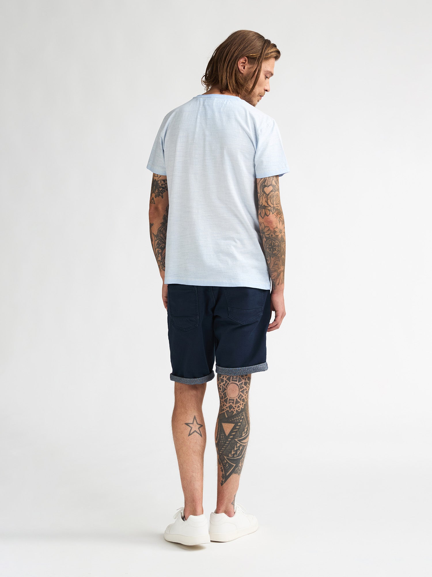 Petrol Industries Men T-Shirt Short Sleeve V-Neck Regular Fit Sky