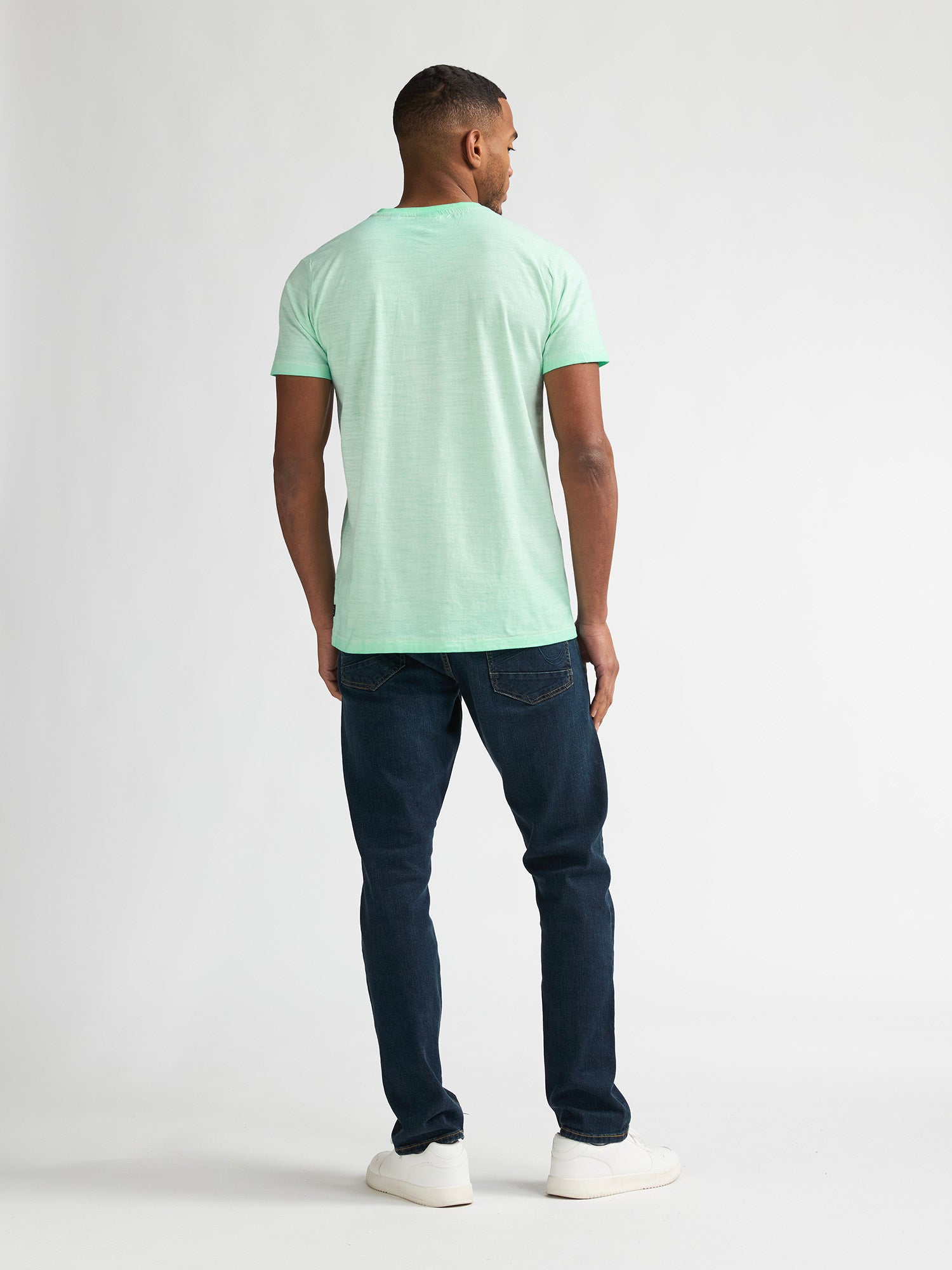 Petrol Industries Men T-Shirt Short Sleeve V-Neck Regular Fit Green Aqua