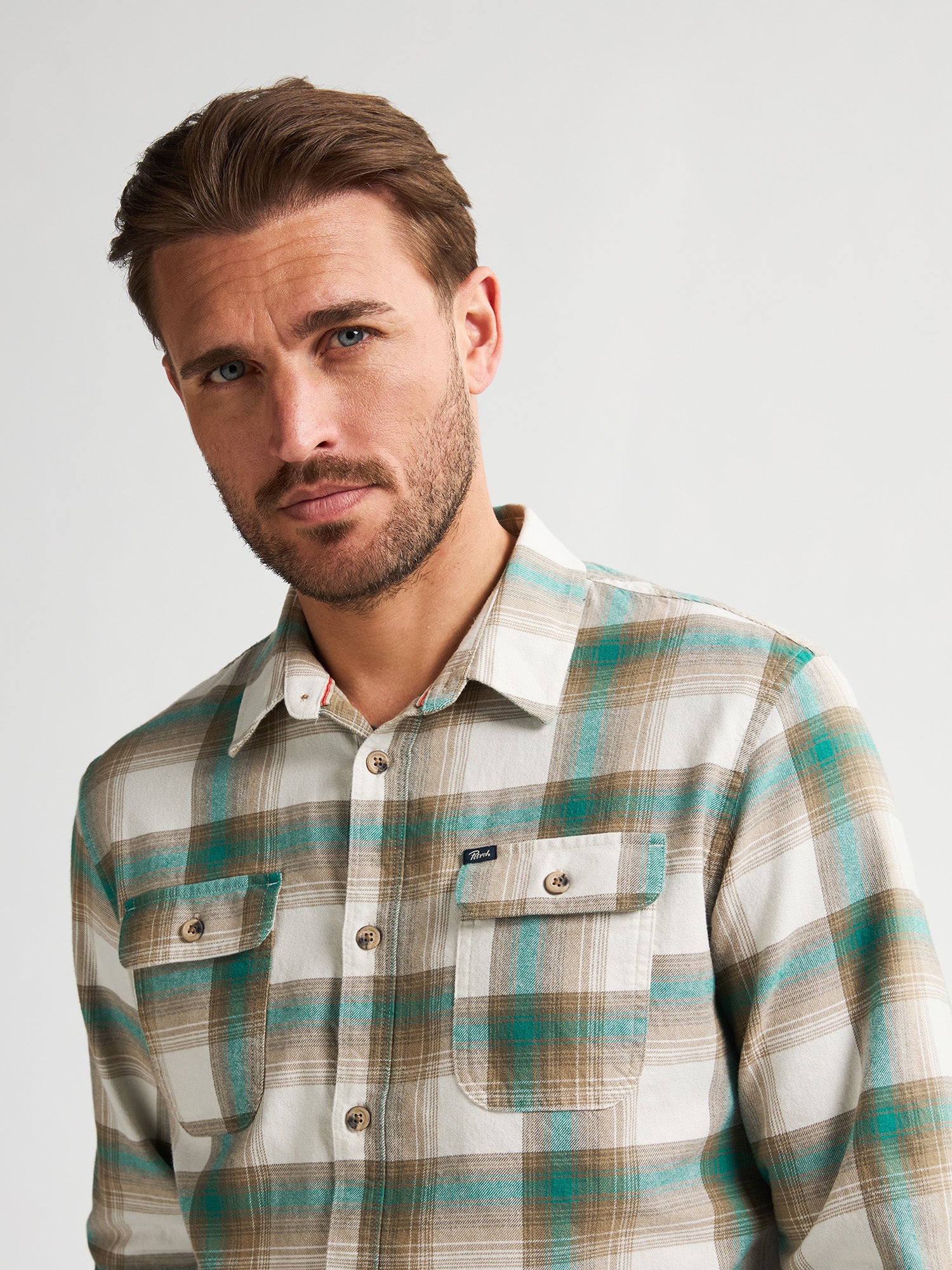 Check out the Petrol Industries Fox River checkered shirt for men