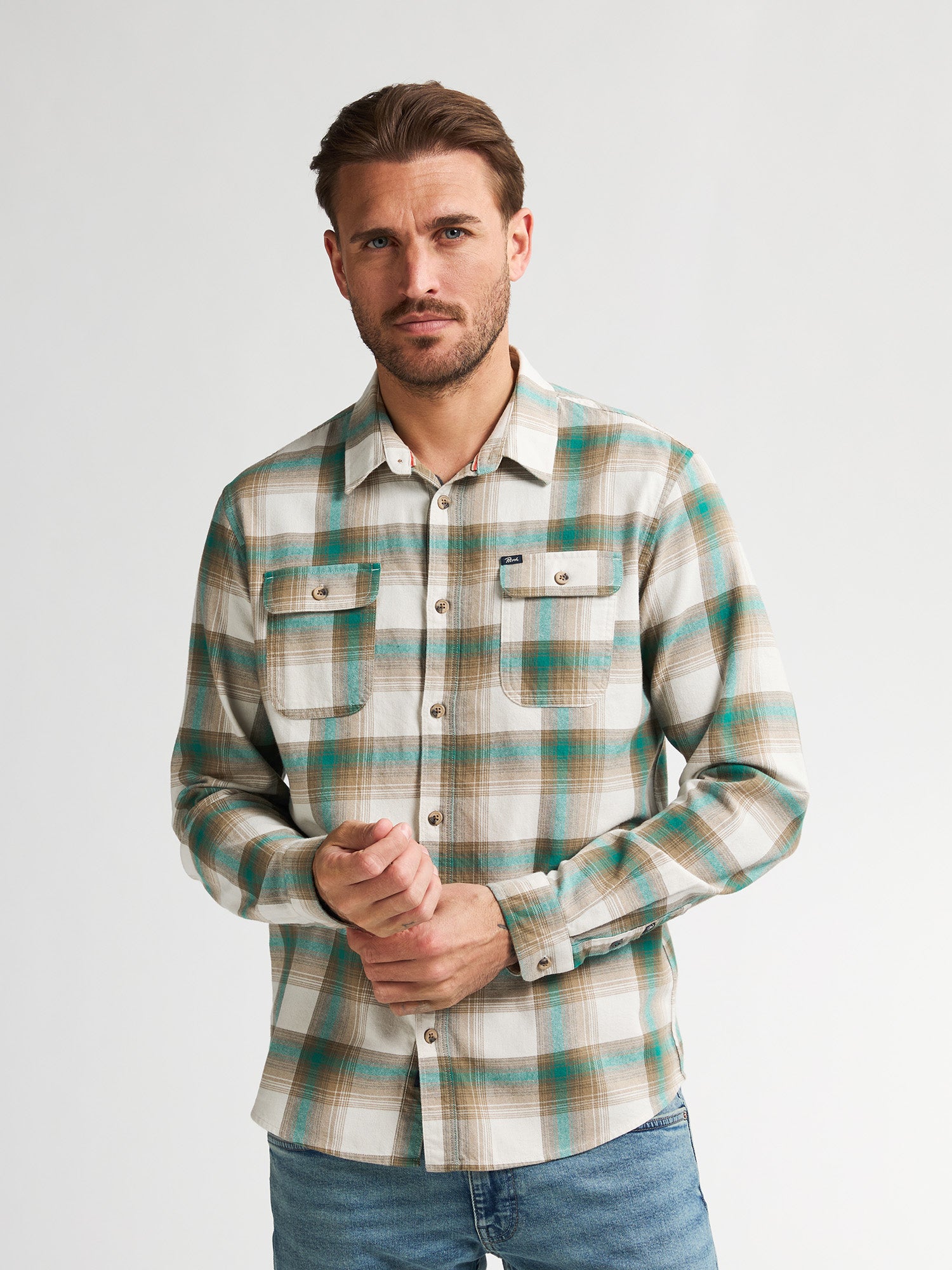 Check out the Petrol Industries Fox River checkered shirt for men