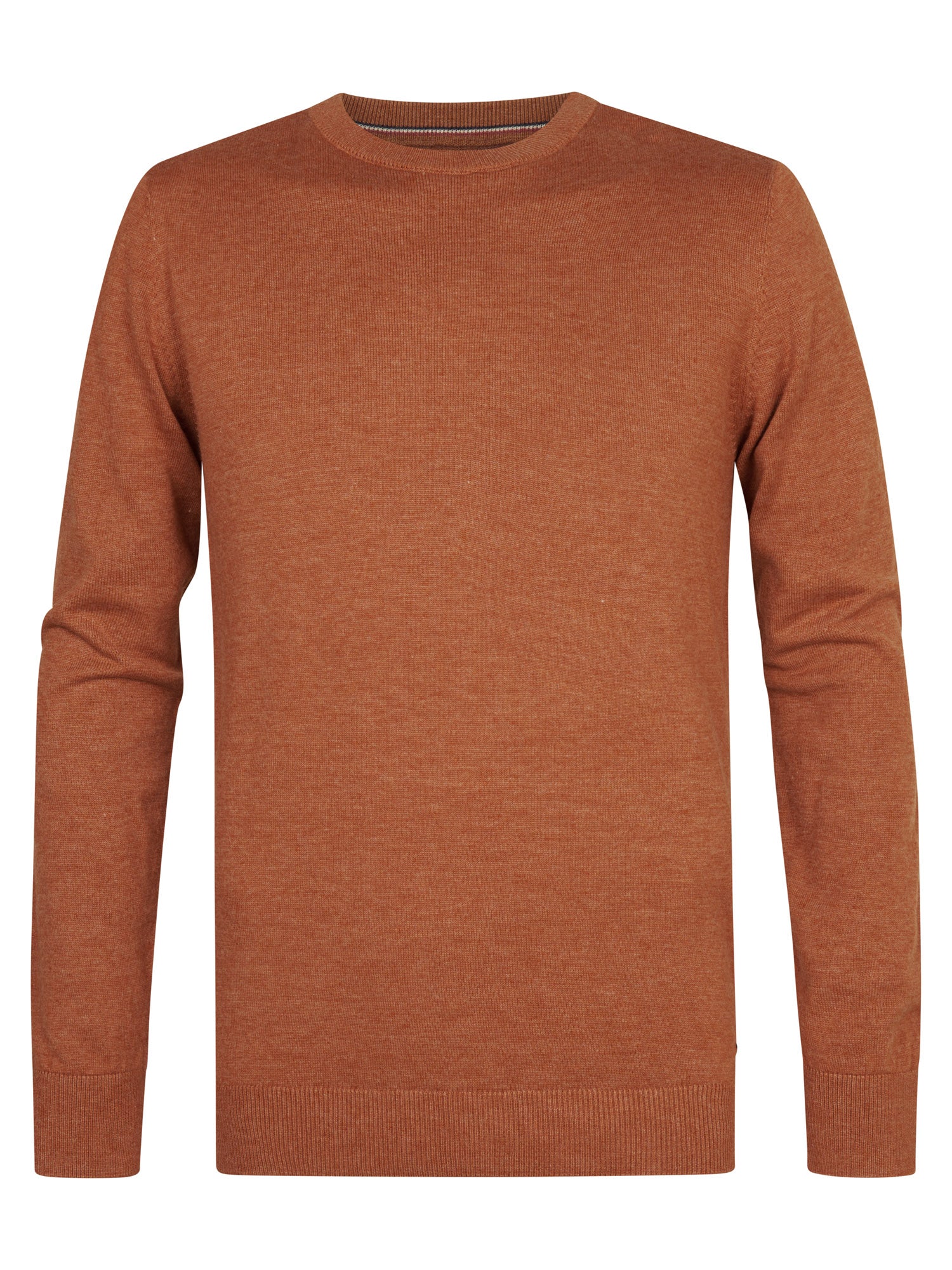 Petrol Industries Men Knitwear Round Neck Basic Regular Fit Copper Orange