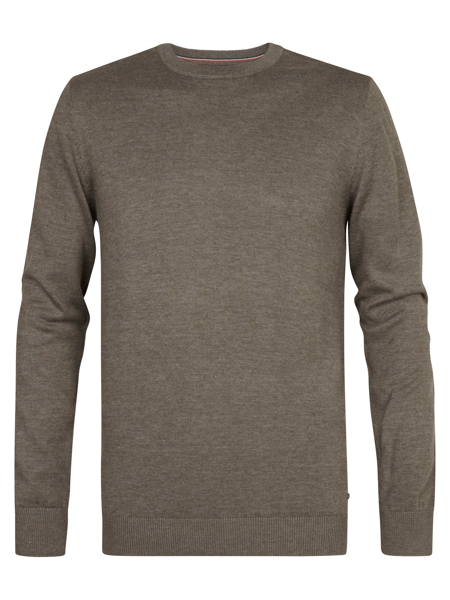 Petrol Industries Men Knitwear Round Neck Basic Regular Fit Mossy Stone