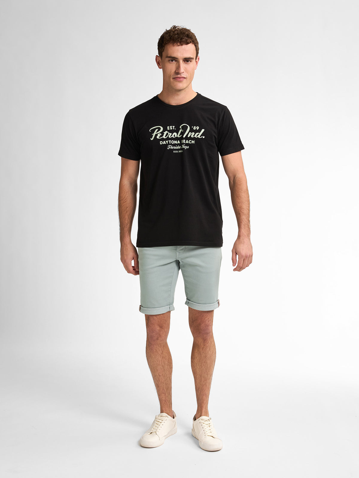 Petrol Industries Men Shorts Denim Slim Fit Aqua Grey