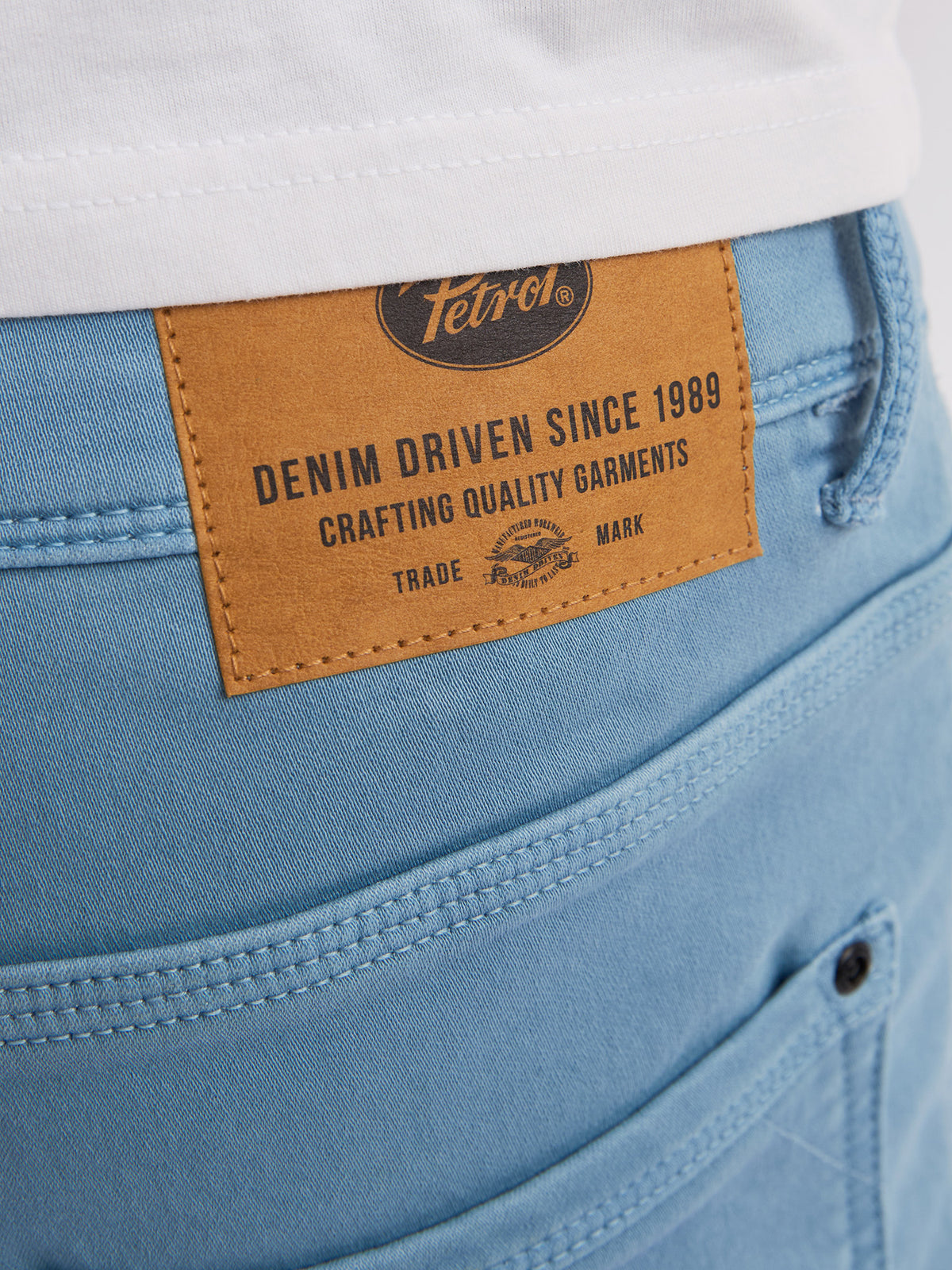 Petrol Industries Men Shorts Denim Slim Fit Pale Blue