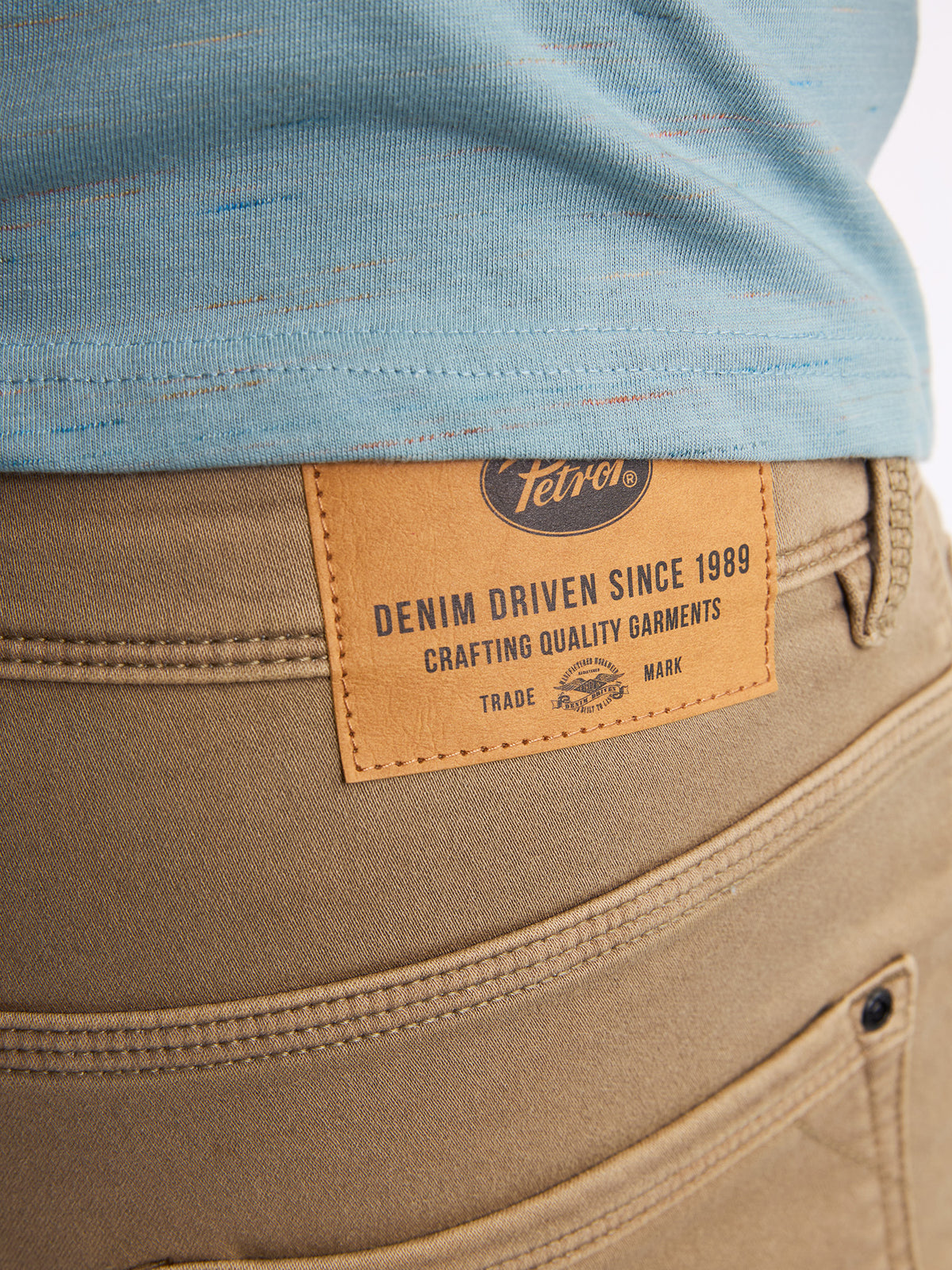 Petrol Industries Men Shorts Denim Slim Fit Light Tan