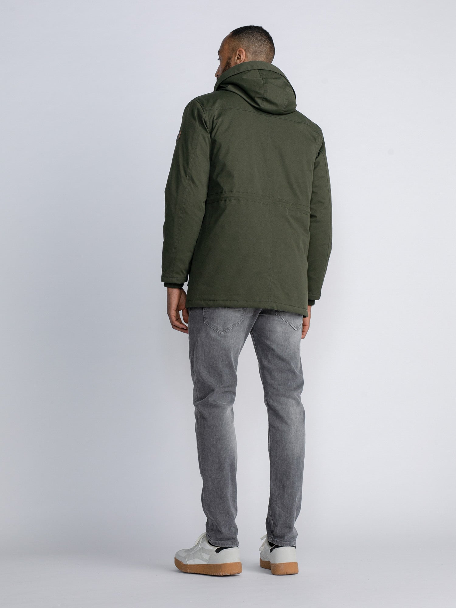 Olive green on sale parka jacket mens